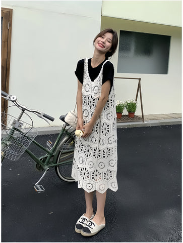 Lace Unique Texture Comfort Crochet Summer Dress Lace Unique Texture Comfort Crochet Summer Dress