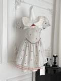 Puff Sleeves Red Vintage Inspired Dress