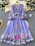 Flowing Silhouette Lavender Maxi Dress