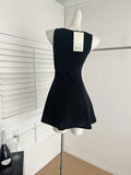 White Structured Bodice A Line Sleeveless Dres