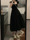 Little Black Long French Hepburn Dress