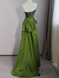 Green Sweetheart Embroidery Sheath Column Prom Dress