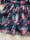 Floral Nocturne Elegance Mini Dress