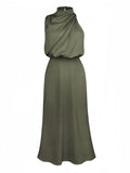 Dark Green Grace Floor-Length Dress