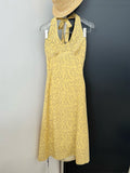 Floral Print Yellow Halter Maxi Dress