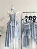 Rose Decor Asymmetrical Print Summer Dress