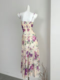 Tie front Vintage Inspired Cream Floral Dress