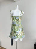 Sparkling Checkered Sequin Sleeveless Short Dress