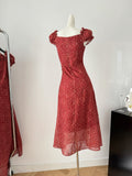 Chiffon Flattering Summer Ethereal Red Dress