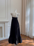 Black Chiffon Ruched Ruffles A Line Homecoming Dress