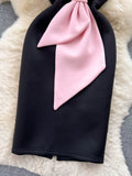 Debonair Black and Pink Bow Dress