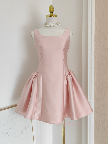 Pink Ruffles Short Mini Homecoming Dress