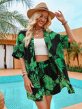 Stylish Tropical Print Ensemble Summer Set