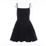 Black Ruffle Mini Cami Dress