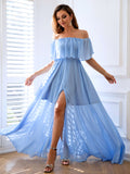 Powder Blue Princess Prom Ensemble Dress