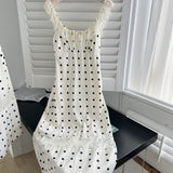 Delicate Lace Vintage-Inspired Polka Dot Dress