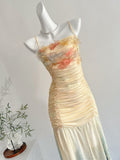 Elegant Gradient Ruched Evening Maxi Dress