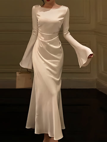 Sophisticated Long Sleeve Bodycon White Dress