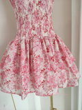 Ruffles Print Short Mini Pink Strapless Homecoming Dress