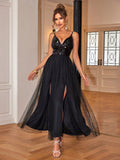 Glamorous Nocturne V-Neck Tulle Dress