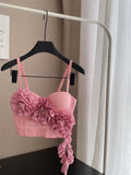 Pink 3D Flower Embellishments Pink Bustier