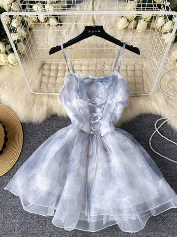 Ethereal Pastel Blue Mini Dress