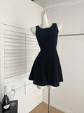White Structured Bodice A Line Sleeveless Dres