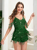 Sparkling Citrus Swing Sequined Flapper Dress