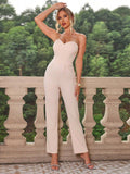 Pink Sophisticate Slim-Fit Evening Jumpsuit