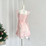 Floral Imprints Elegant Pink Dress