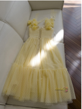 Lace Up Sweetheart Yellow Tie Shoulder Homecoming Dress