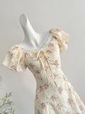Floral Embroidery Sweet Vintage Inspired Short Dress
