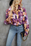 Chic Purple and Yellow Abstract Blouse