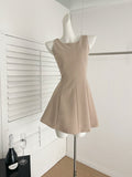 White Structured Bodice A Line Sleeveless Dres