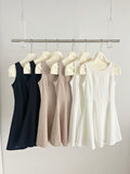 White Structured Bodice A Line Sleeveless Dres