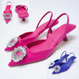 Summer Rhinestone Mules Shoes Fairy Pointed Flat Sandals