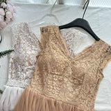 Lace Bodice Tulle Skirt Charming Short Dress