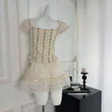 Delightful Ruffle-Trimmed Top and Skirt Ensemble