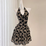 Modern Touch Timeless Black Cream Lace Dress