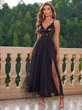 Decadent Twilight Sequin-Infused Prom Dress