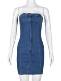 Graceful Denim Bodycon Dress