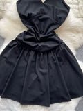 Sophisticated Black Halter Flare Dress