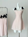 Lace Sweet Pink Sleeveless Dress