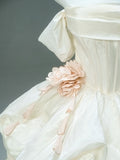 Off The Shoulder Ivory Flower Layers Prom Dress