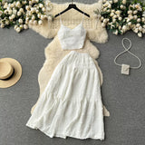 Elegant Springtime Crop Top and Tiered Skirt Set