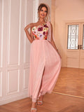 Whimsical Floral Cameo Rose Gala Dress