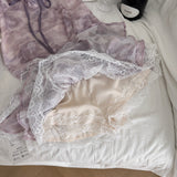 Charming Purple Tie Front Babydoll Dress
