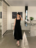 Chic Black Sleeveless A-Line Dress