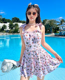Floral Summer One-Piece Swimsuit Ladies Dress