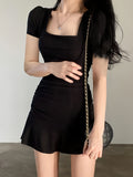 Short Mini Fitted Black Dress